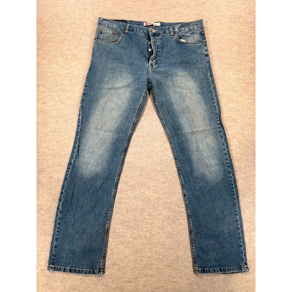 Levi's 501 Jeans Mens 36x30 Blue Denim Red Tab Straight Leg Button Fly USA Made
